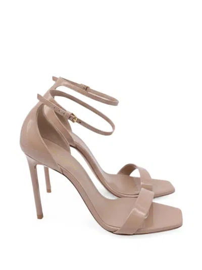 Pre-owned Saint Laurent Amber Ankle-strap Sandals In Neutrals