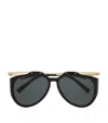 Saint Laurent Amelia Pilot-frame Sunglasses In Black