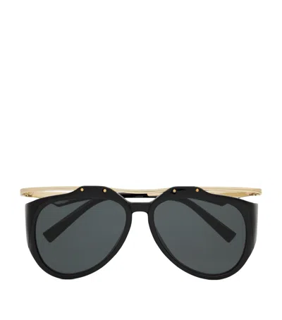 SAINT LAURENT AMELIA AVIATOR SUNGLASSES