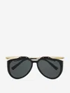 Saint Laurent Amelia Pilot-frame Sunglasses In Black