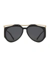 Saint Laurent Amelia Sunglasses In Black & Gold