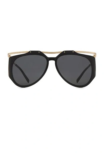Saint Laurent Amelia Sunglasses In Black & Gold