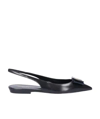Saint Laurent Anaïs Bow-detail Ballerina Shoes In Black