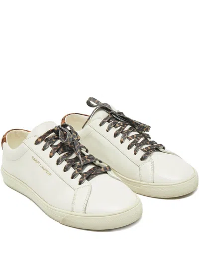 Pre-owned Saint Laurent Andy Calf Leather Shoes In White