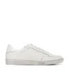 Saint Laurent Black Leather Flat Shoes In White