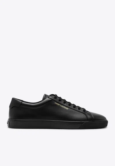 SAINT LAURENT ANDY LEATHER LOW-TOP SNEAKERS