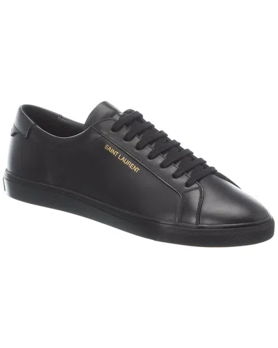 Saint Laurent Andy Leather Sneaker In Black