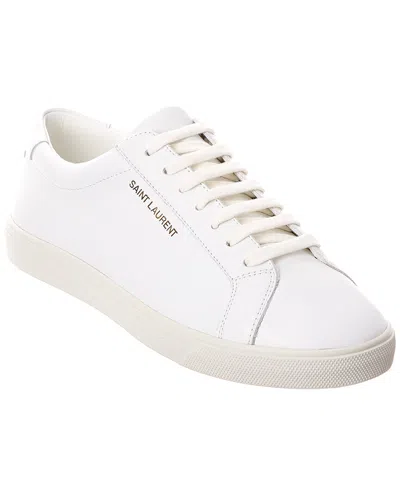 Saint Laurent Andy Low-top Leather Sneakers In White
