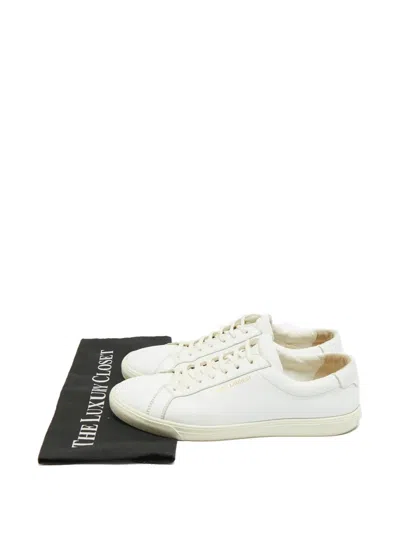Pre-owned Saint Laurent Andy Leather Sneakers In White