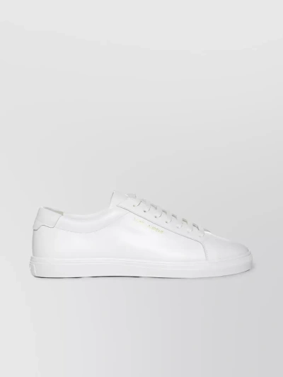 Saint Laurent Andy Logo Lace-up Sneakers In White