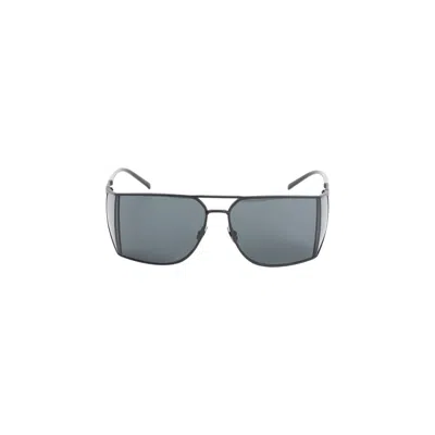 SAINT LAURENT SAINT LAURENT ANGULAR SUNGLASSES WITH DARK GREY LENSES