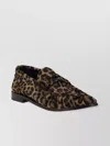 Saint Laurent Animal Pattern Ponyhair Loafers With Leather Block Heel