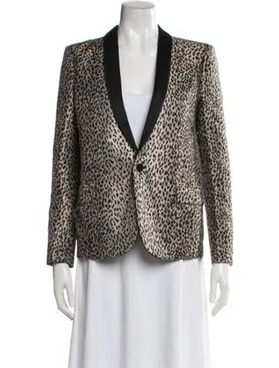 Pre-owned Saint Laurent Animal Print Blazer