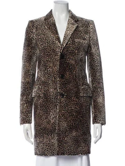 Pre-owned Saint Laurent Animal Print Coat In Neutral