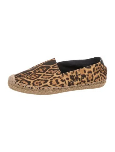 Pre-owned Saint Laurent Animal Print Espadrilles In Brown