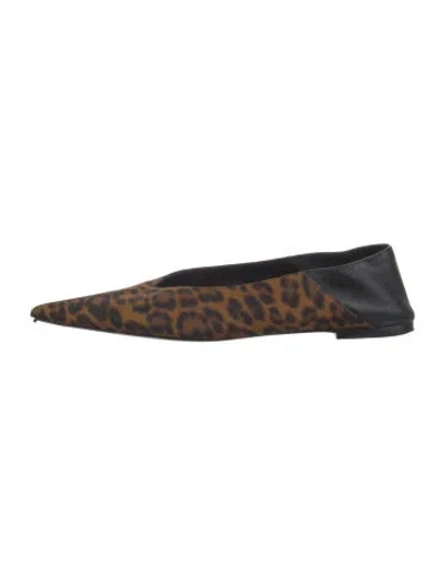 Pre-owned Saint Laurent Animal Print Flats In Brown