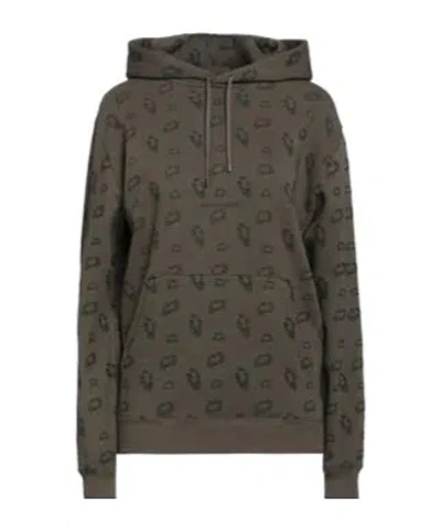 Saint Laurent Animal Print Hoodie In Brown