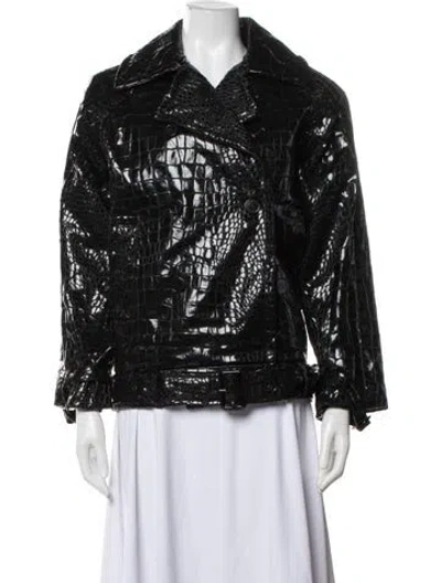 Pre-owned Saint Laurent Animal Print Jacket In Black
