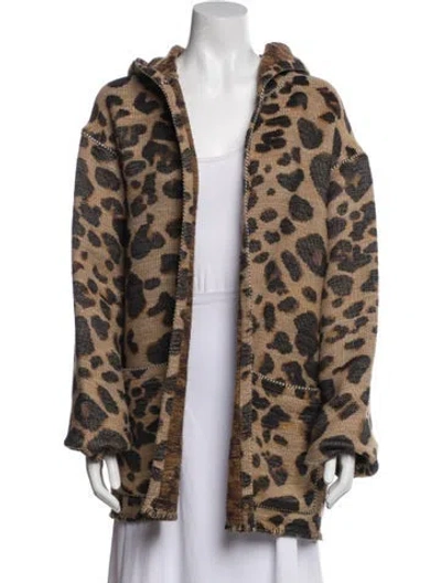Pre-owned Saint Laurent Animal Print Jacket In Brown