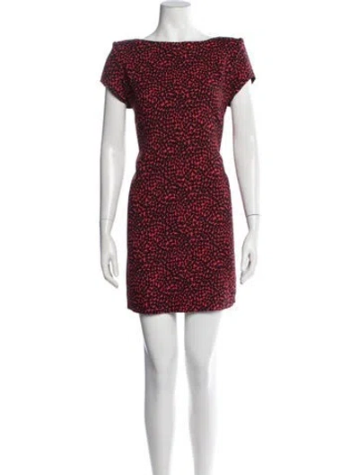 Pre-owned Saint Laurent Animal Print Mini Dress In Red