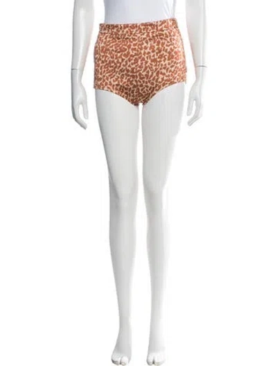 Pre-owned Saint Laurent Animal Print Mini Shorts W/ Tags In White