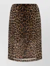 Saint Laurent Animal Print Mini Skirt With Elastic Waistband In Brown