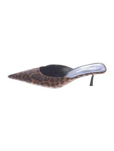 Pre-owned Saint Laurent Animal Print Mules In Blue