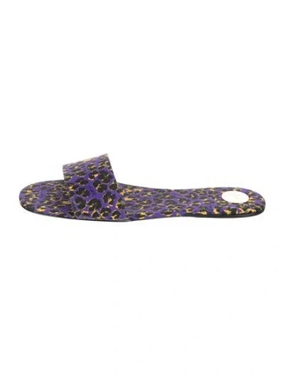 Pre-owned Saint Laurent Animal Print Mules W/ Tags In Purple