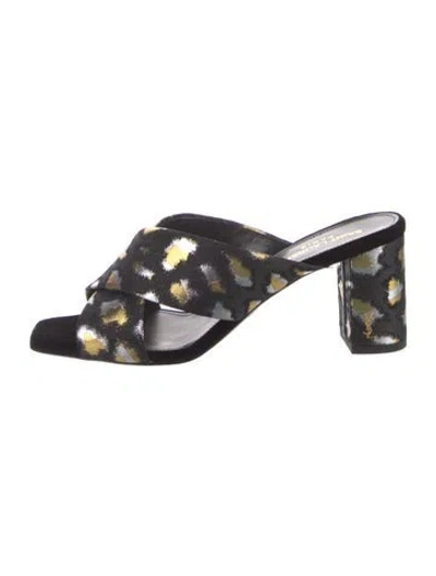 Pre-owned Saint Laurent Animal Print Slides In Multi