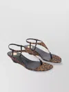 Saint Laurent Cassandra Leopard Ysl Wedge Sandals