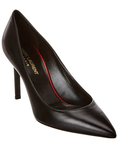 Saint Laurent Anja 105 Escarpin Leather Pump In Black