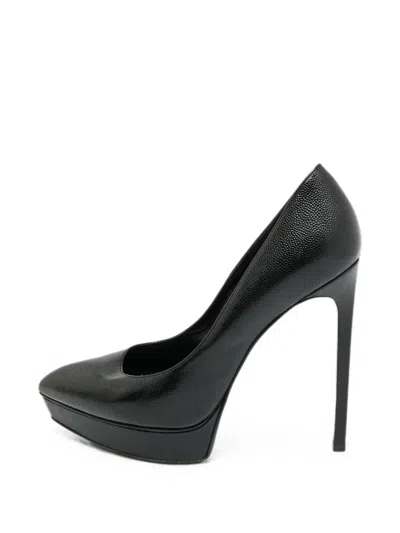Pre-owned Saint Laurent Anja Heeled Pumps In Black