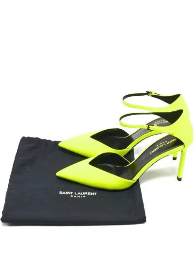 Pre-owned Saint Laurent Anja Patent-leather Pumps In Yellow
