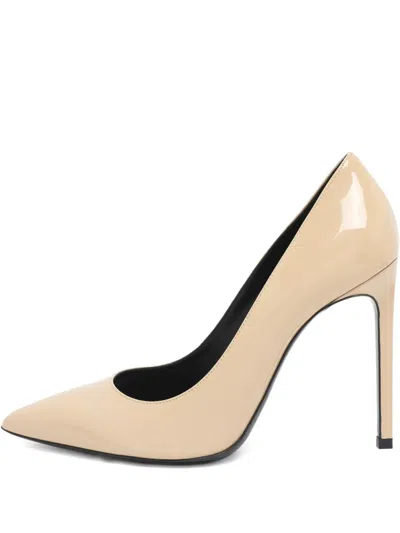 Pre-owned Saint Laurent Anja Pointed-toe Pumps In Neutral