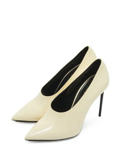 Pre-owned Saint Laurent Anja Pointed-toe Pumps In Neutral