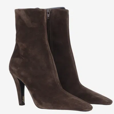 Saint Laurent Ankle Boot In Brown