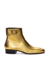 Saint Laurent Ankle Boot Gold Leather