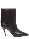 Saint Laurent Niki Embellished Leather Ankle Boots In Brown