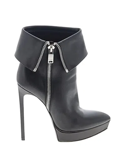 Pre-owned Saint Laurent Ankle Boots In Black