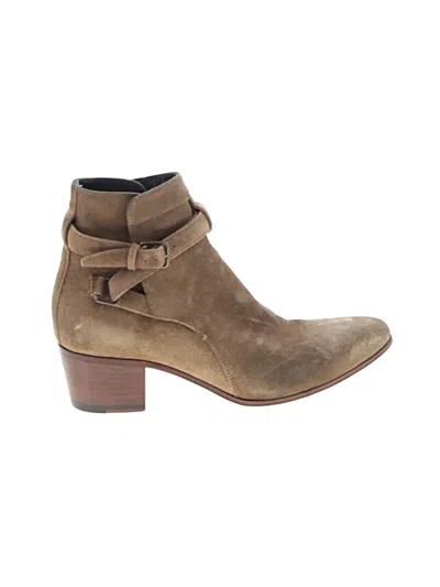 Pre-owned Saint Laurent Ankle Boots In Brown