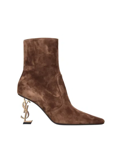 Saint Laurent Ankle Boots “opyum” In Braun
