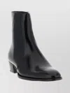 Saint Laurent Ankle Boots With Block Heel And Pointed Toe In Black