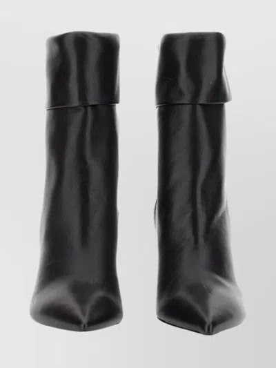 Saint Laurent Ankle Boots With Cone Heel And Cuff In Black