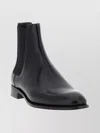 Saint Laurent Ankle Boots With Round Toe And Block Heel In Black