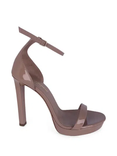 Pre-owned Saint Laurent Ankle-strap Platform Sandals In Neutral