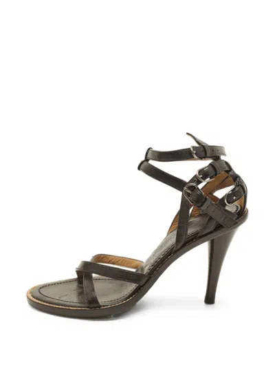 Pre-owned Saint Laurent Ankle-strap Sandals In Black
