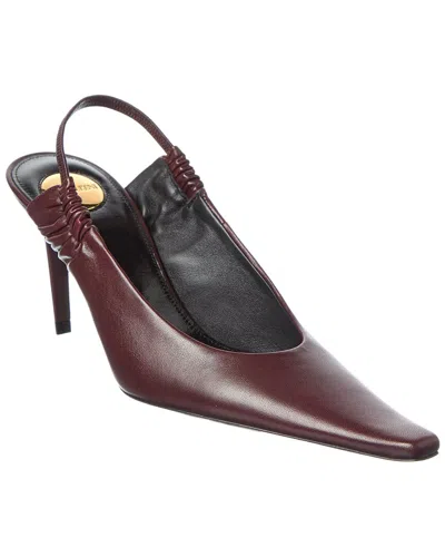 Saint Laurent Anne Marie Leather Slingback Pump In Red