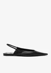 Saint Laurent Black Annemarie Backless Ballerinas In Black