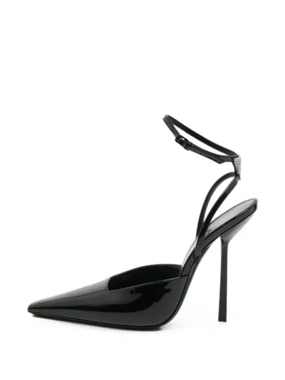 Pre-owned Saint Laurent Anouk Crystal-embellished Pumps In Black