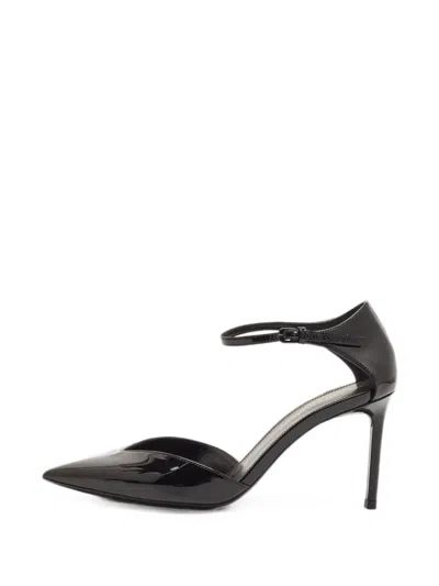 Pre-owned Saint Laurent Anouk Leather Heeled Pumps In Black